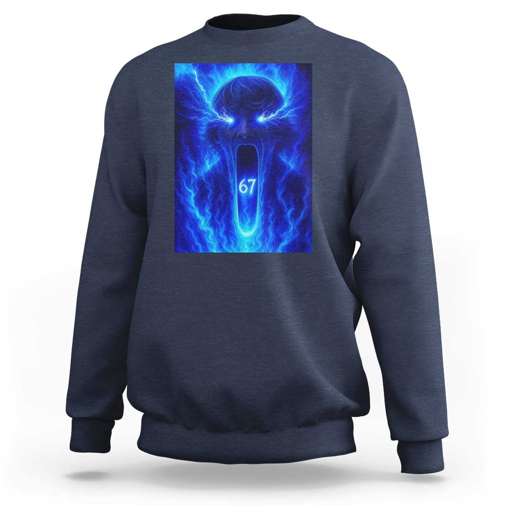 Six Seven Energy Overload Graphic Sweatshirt 67 Mason Kid Analog Horror Meme - Wonder Print Shop