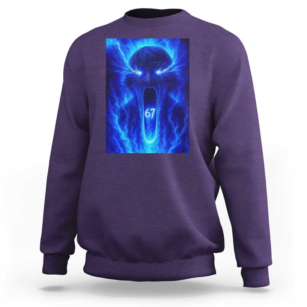 Six Seven Energy Overload Graphic Sweatshirt 67 Mason Kid Analog Horror Meme - Wonder Print Shop