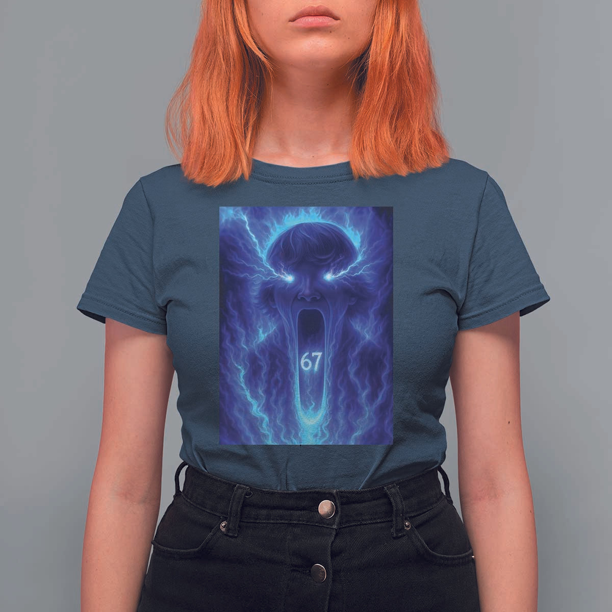 Six Seven Energy Overload Graphic T Shirt For Women 67 Mason Kid Analog Horror Meme - Wonder Print Shop