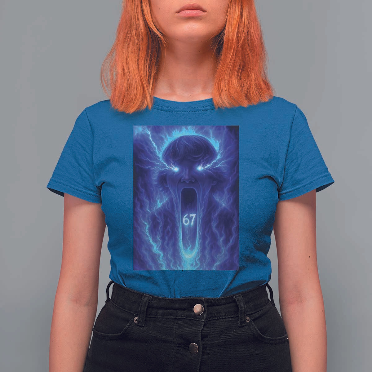 Six Seven Energy Overload Graphic T Shirt For Women 67 Mason Kid Analog Horror Meme - Wonder Print Shop