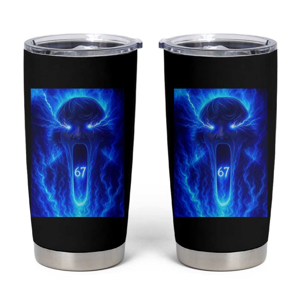 Six Seven Energy Overload Graphic Tumbler Cup 67 Mason Kid Analog Horror Meme - Wonder Print Shop