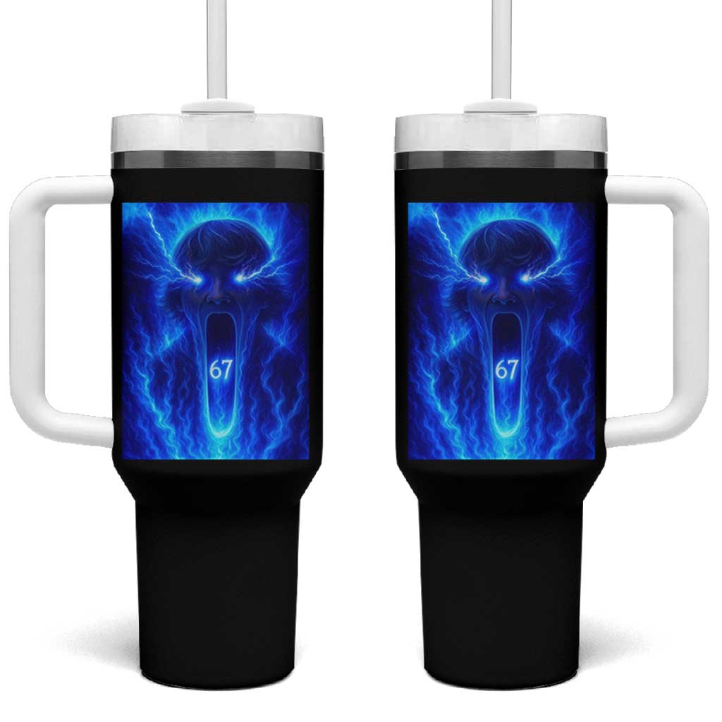Six Seven Energy Overload Graphic Tumbler With Handle 67 Mason Kid Analog Horror Meme - Wonder Print Shop