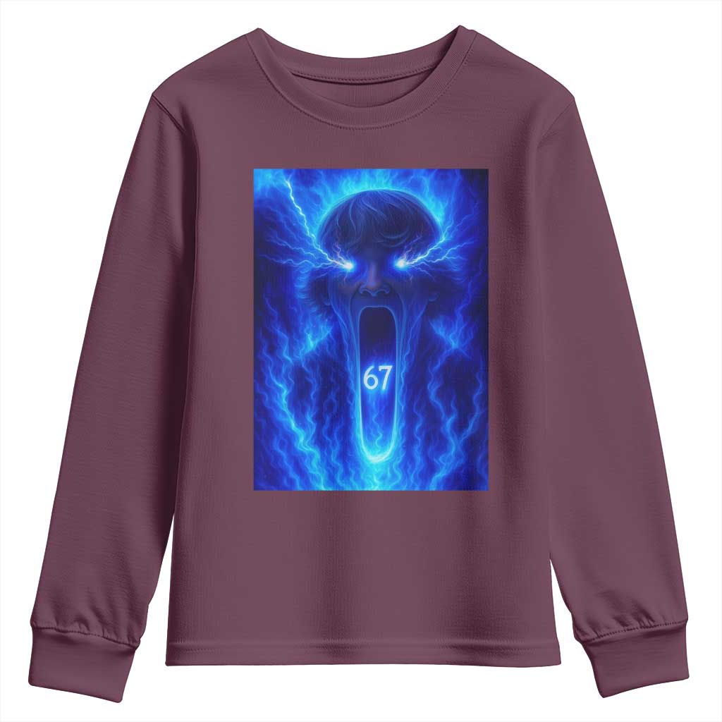 Six Seven Energy Overload Graphic Youth Sweatshirt 67 Mason Kid Analog Horror Meme - Wonder Print Shop