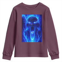 Six Seven Energy Overload Graphic Youth Sweatshirt 67 Mason Kid Analog Horror Meme - Wonder Print Shop