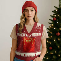 Mason 67 Devil Edit Graphic V-Neck Knit Sweater Vest Viral 6 7 Possession Six Seven Meme - Wonder Print Shop