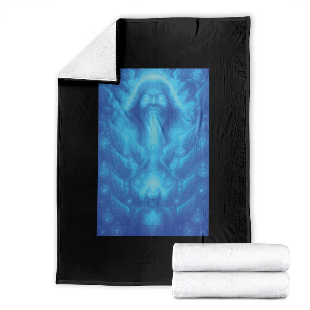 Divine 67 Meme Throw Blanket Celestial Mason 6 7 Spiritual Six Seven Angelcore - Wonder Print Shop