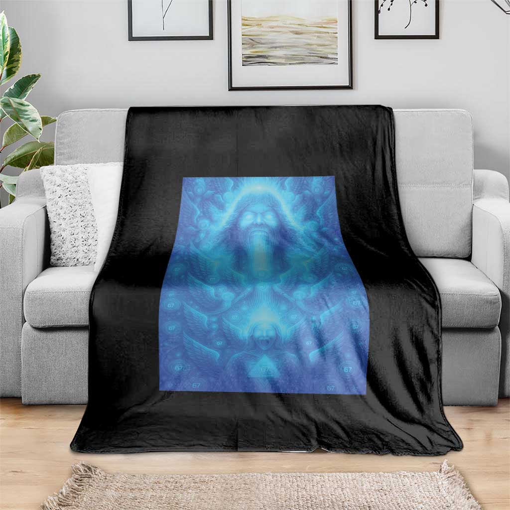 Divine 67 Meme Throw Blanket Celestial Mason 6 7 Spiritual Six Seven Angelcore - Wonder Print Shop
