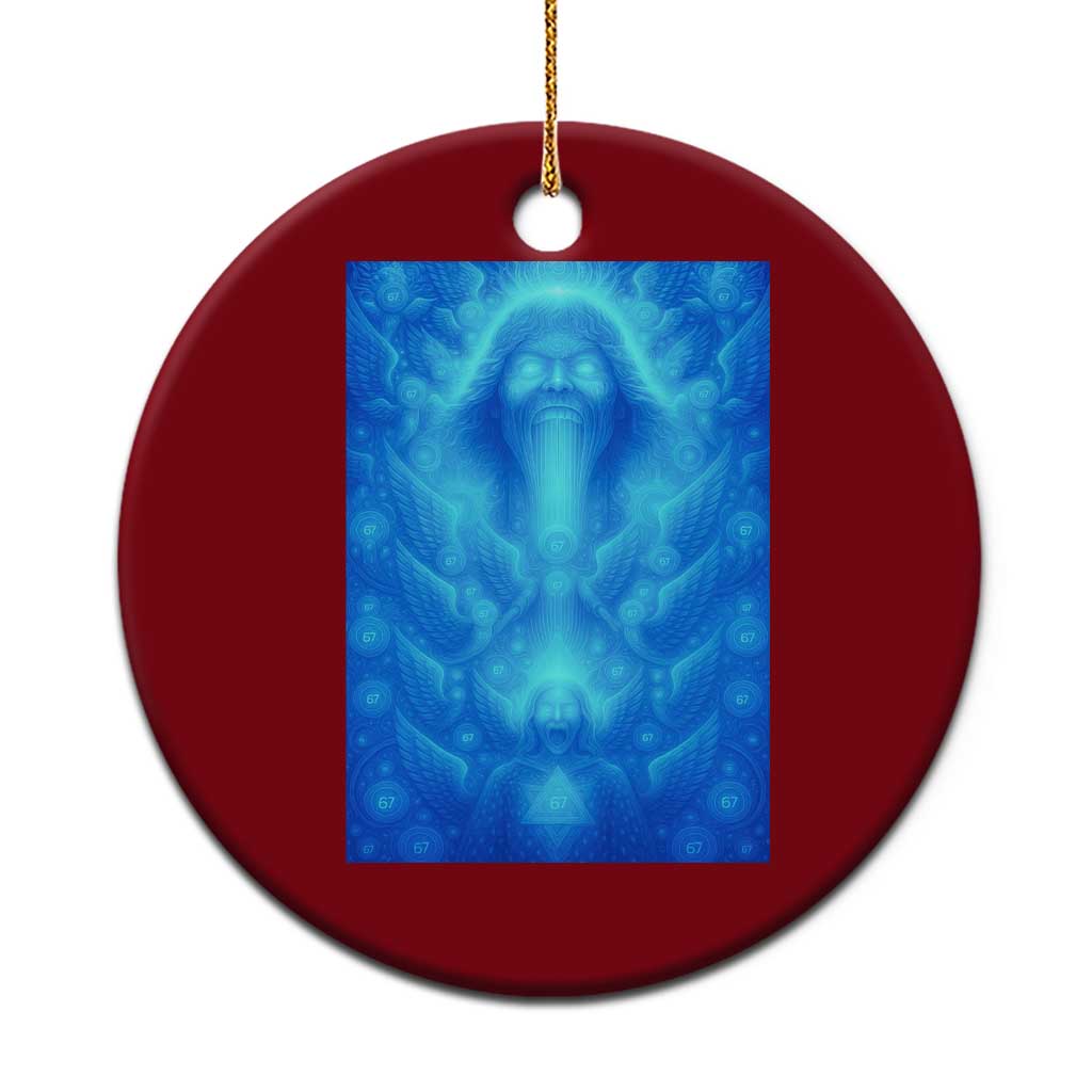 Divine 67 Meme Ceramic Ornament Celestial Mason 6 7 Spiritual Six Seven Angelcore - Wonder Print Shop