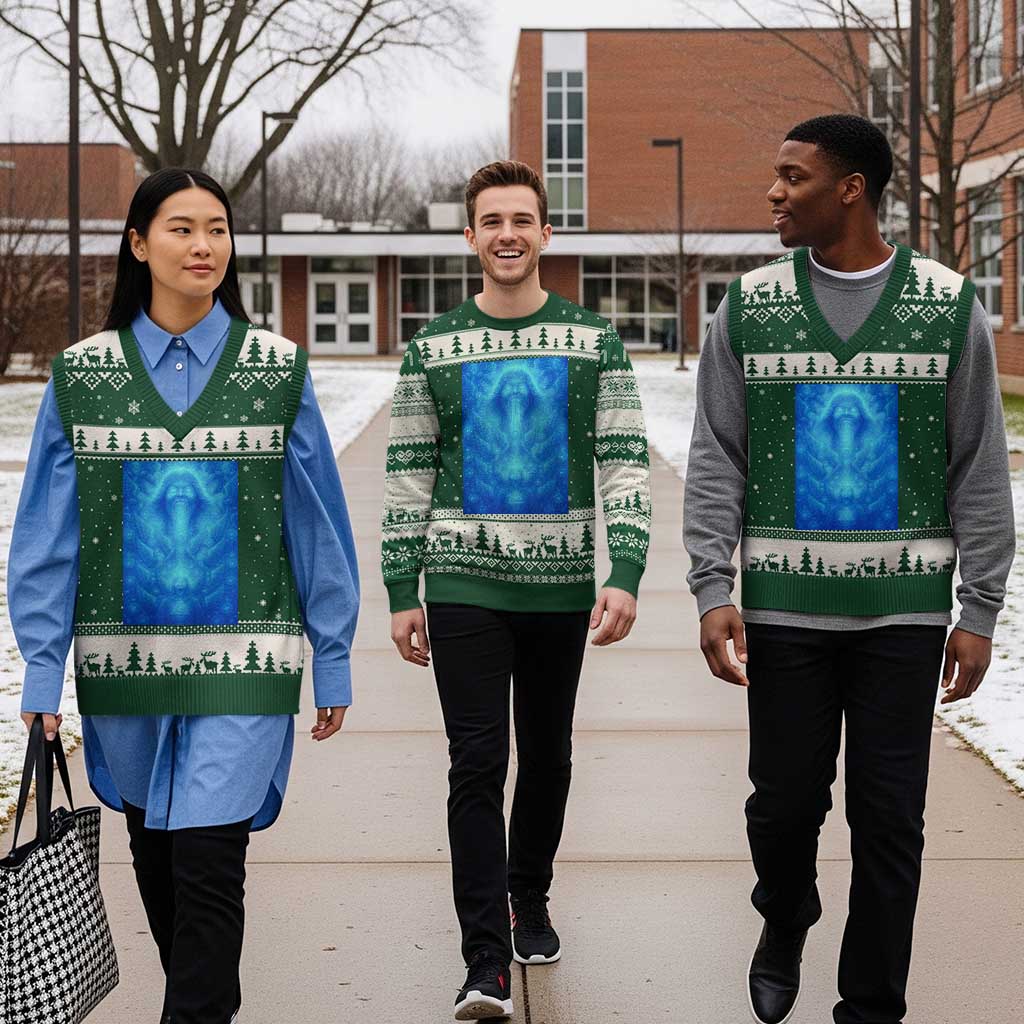 Divine 67 Meme V-Neck Knit Sweater Vest Celestial Mason 6 7 Spiritual Six Seven Angelcore - Wonder Print Shop