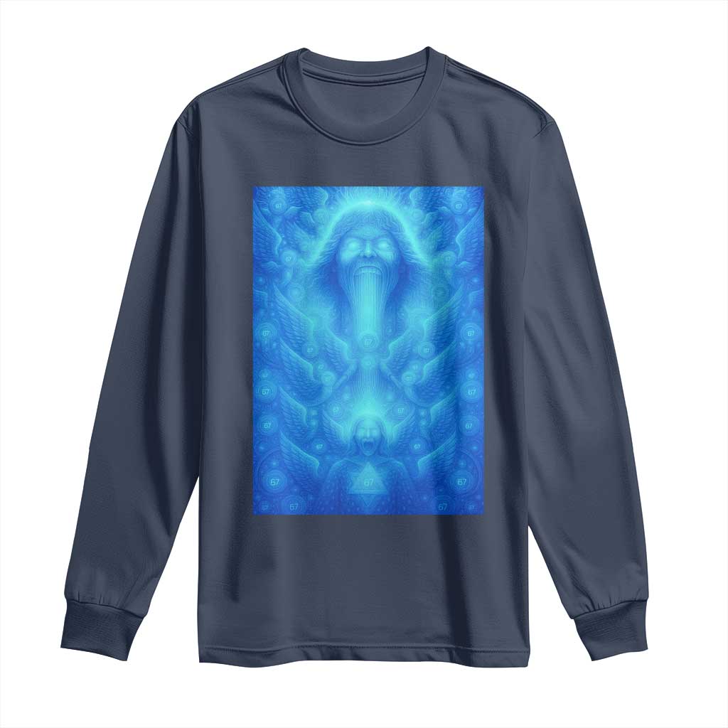 Divine 67 Meme Long Sleeve Shirt Celestial Mason 6 7 Spiritual Six Seven Angelcore - Wonder Print Shop