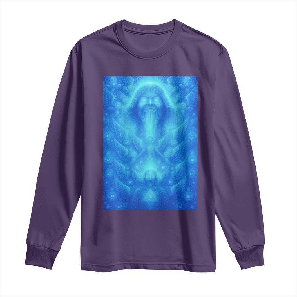 Divine 67 Meme Long Sleeve Shirt Celestial Mason 6 7 Spiritual Six Seven Angelcore - Wonder Print Shop