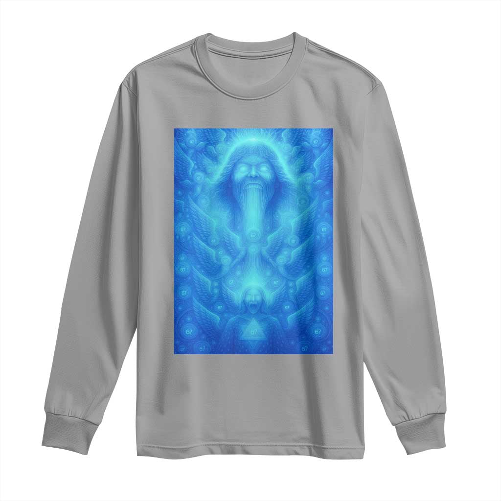 Divine 67 Meme Long Sleeve Shirt Celestial Mason 6 7 Spiritual Six Seven Angelcore - Wonder Print Shop
