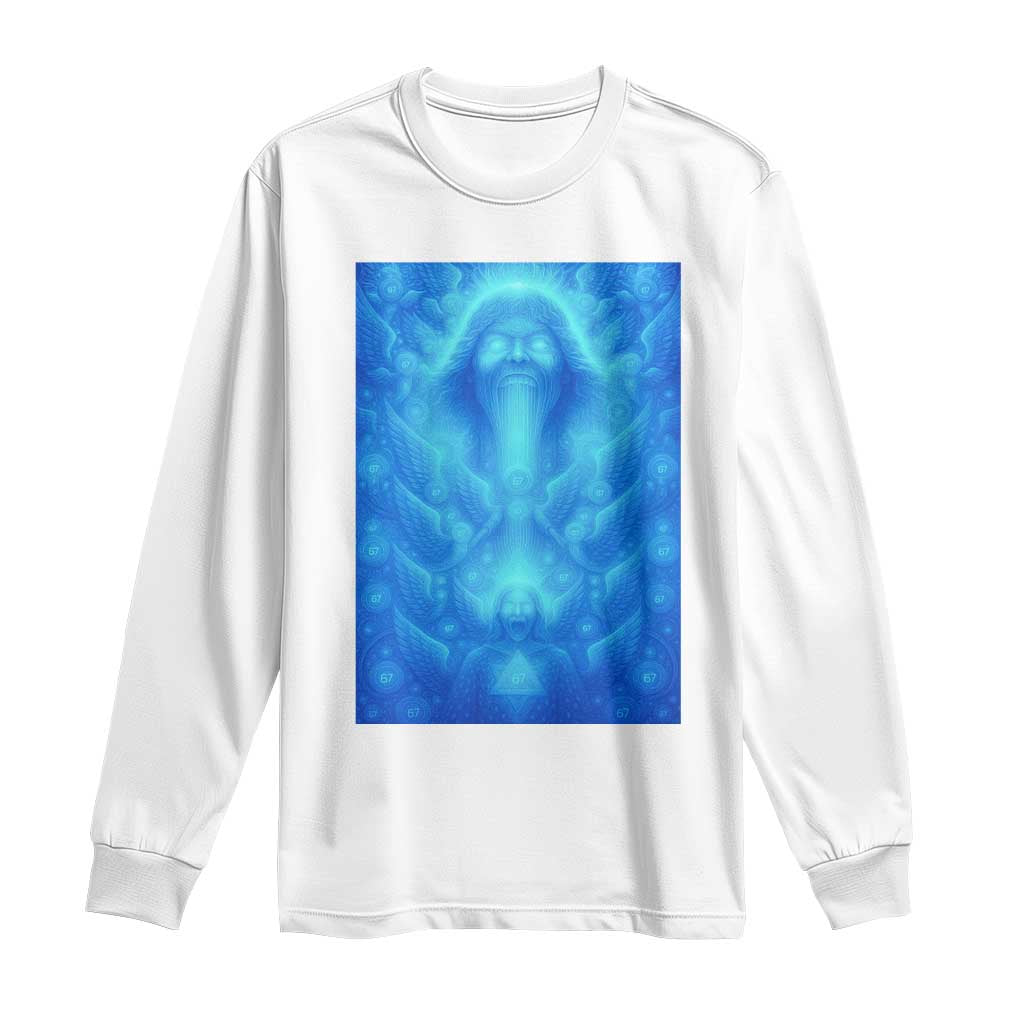 Divine 67 Meme Long Sleeve Shirt Celestial Mason 6 7 Spiritual Six Seven Angelcore - Wonder Print Shop