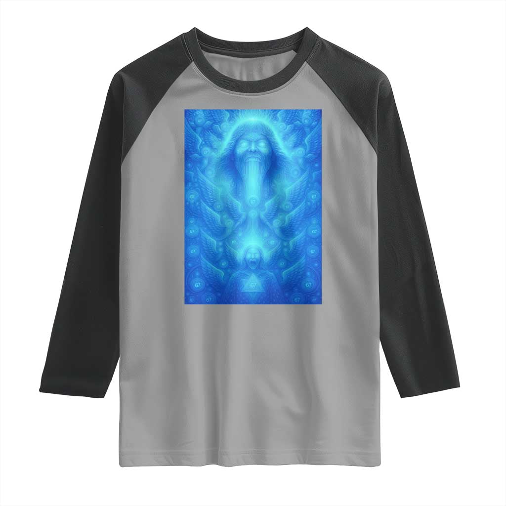 Divine 67 Meme Raglan Shirt Celestial Mason 6 7 Spiritual Six Seven Angelcore - Wonder Print Shop