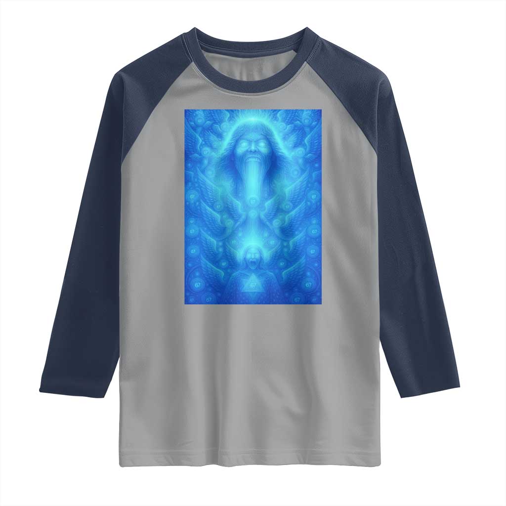 Divine 67 Meme Raglan Shirt Celestial Mason 6 7 Spiritual Six Seven Angelcore - Wonder Print Shop