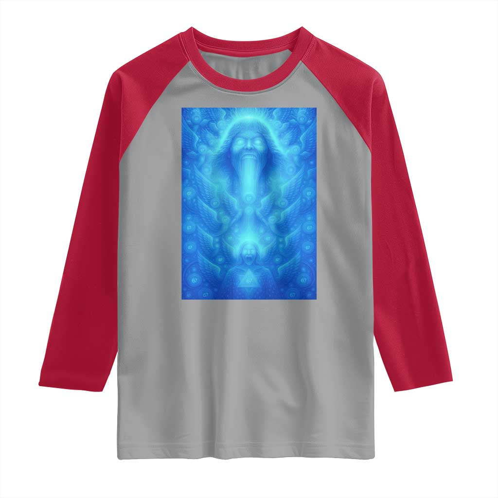 Divine 67 Meme Raglan Shirt Celestial Mason 6 7 Spiritual Six Seven Angelcore - Wonder Print Shop