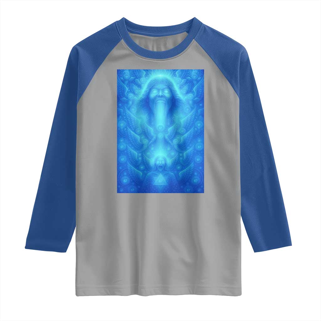 Divine 67 Meme Raglan Shirt Celestial Mason 6 7 Spiritual Six Seven Angelcore - Wonder Print Shop