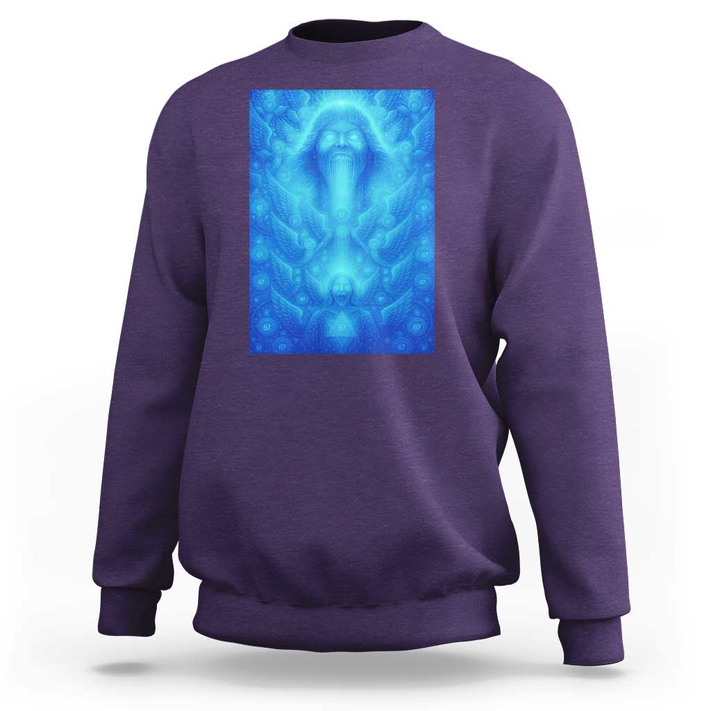 Divine 67 Meme Sweatshirt Celestial Mason 6 7 Spiritual Six Seven Angelcore - Wonder Print Shop