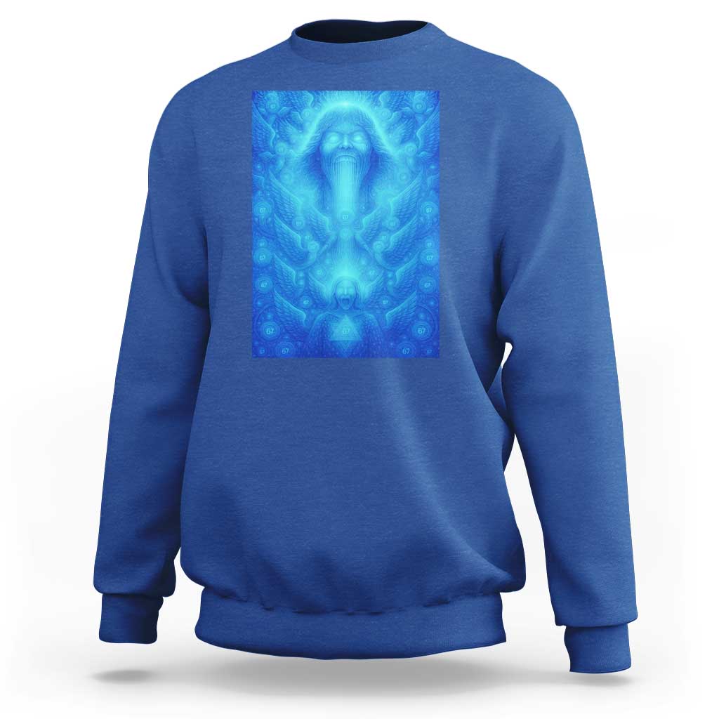 Divine 67 Meme Sweatshirt Celestial Mason 6 7 Spiritual Six Seven Angelcore - Wonder Print Shop