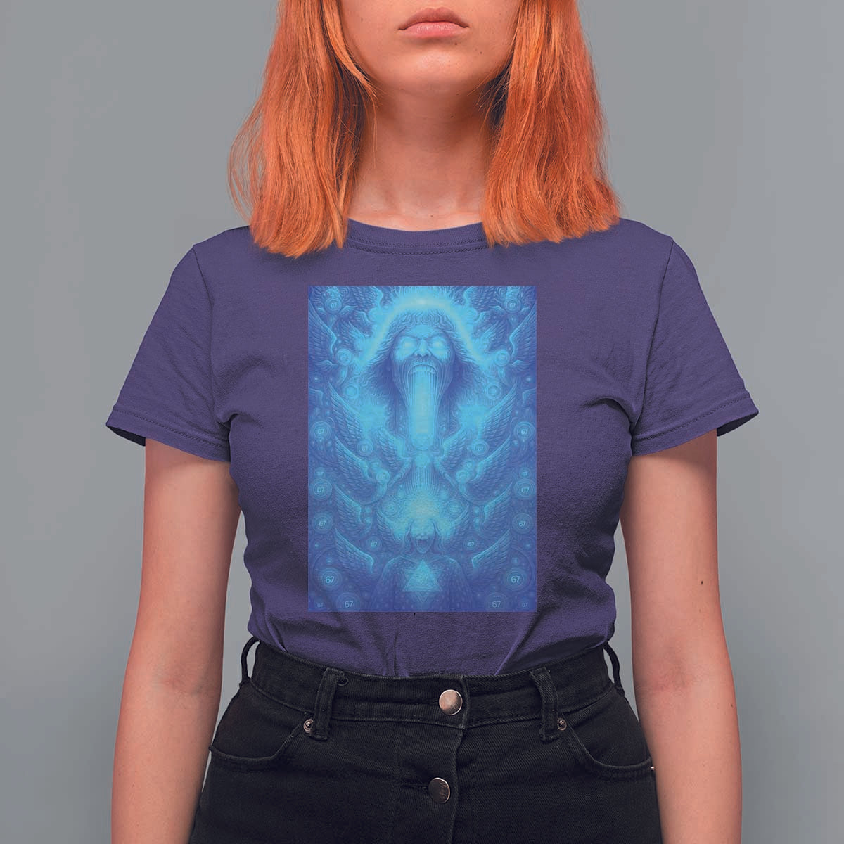 Divine 67 Meme T Shirt For Women Celestial Mason 6 7 Spiritual Six Seven Angelcore - Wonder Print Shop