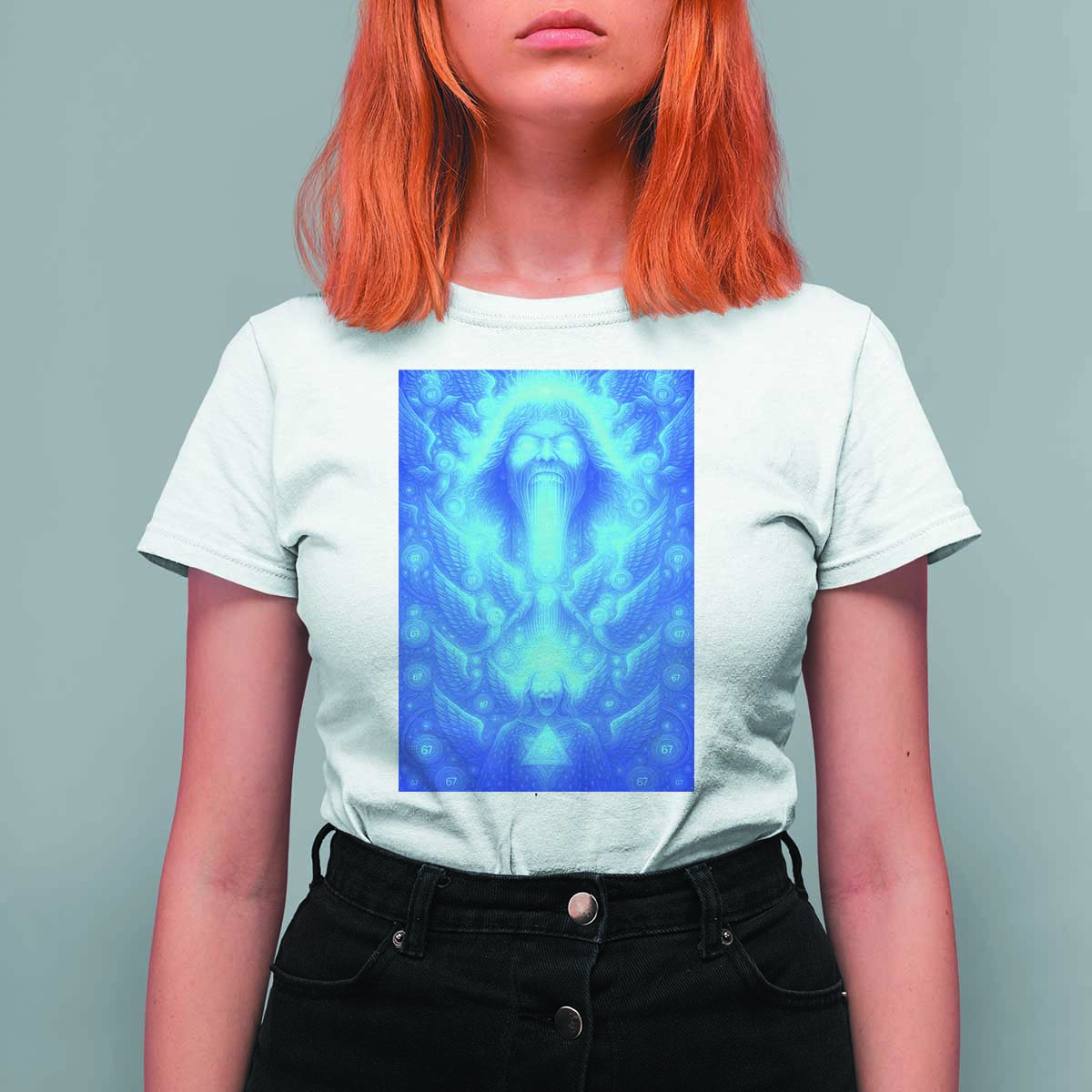 Divine 67 Meme T Shirt For Women Celestial Mason 6 7 Spiritual Six Seven Angelcore - Wonder Print Shop