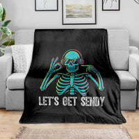 Lets Get Sendy Skeleton Throw Blanket Full Send Vibes Glowcore - Wonder Print Shop