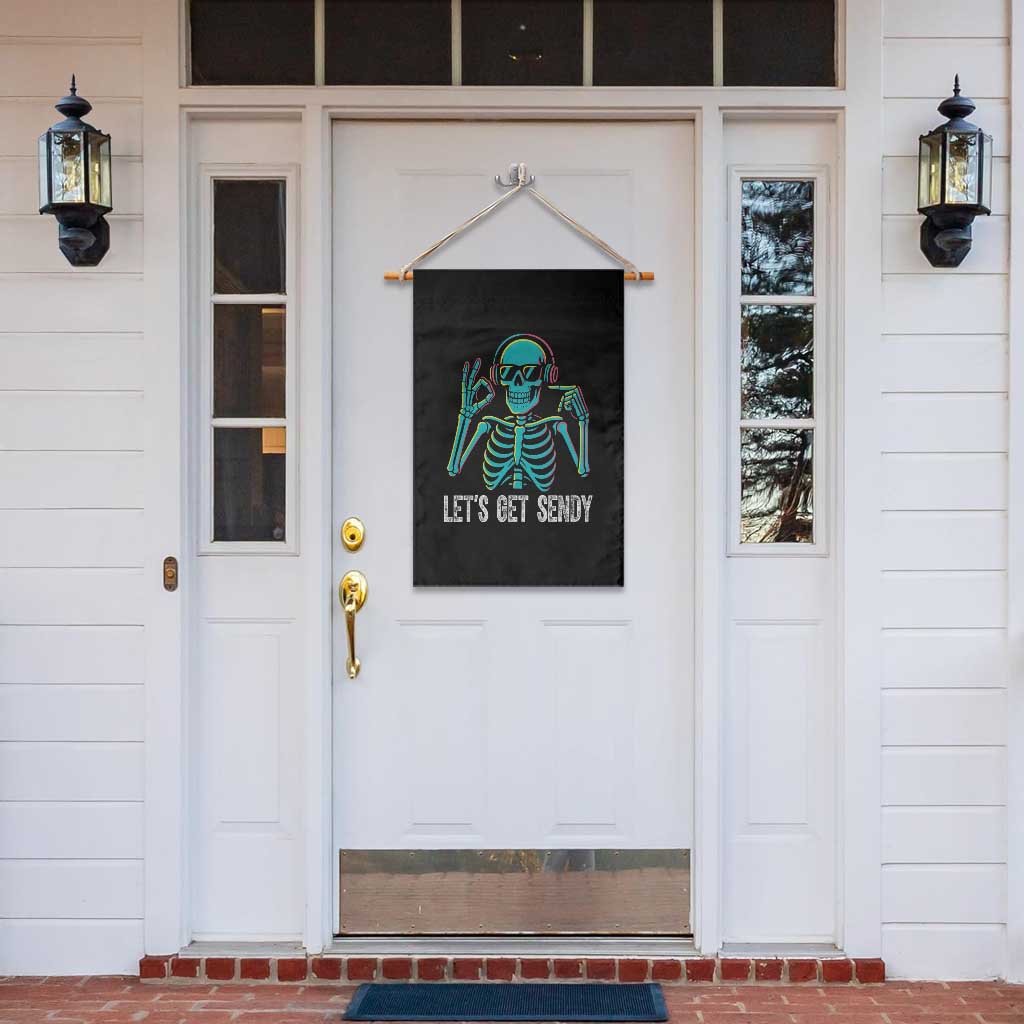 Lets Get Sendy Skeleton Garden Flag Full Send Vibes Glowcore - Wonder Print Shop
