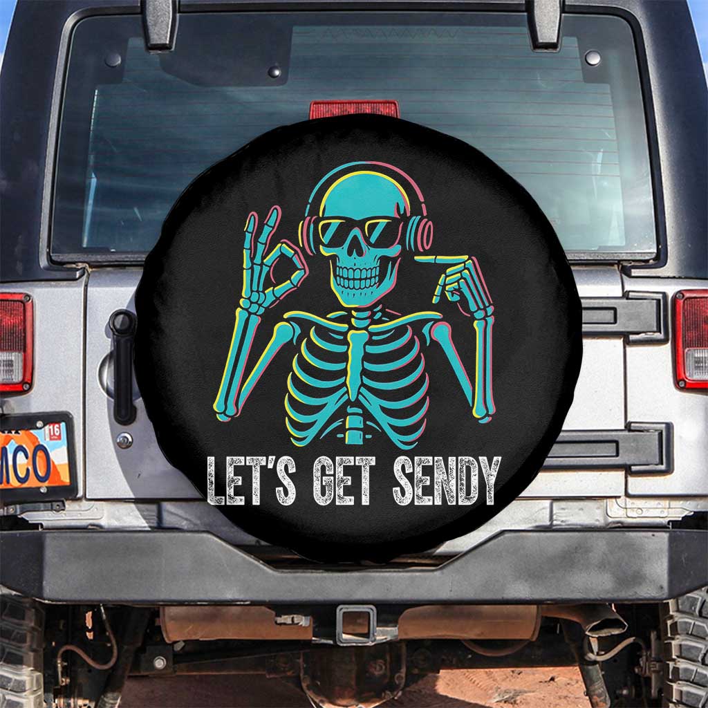 Lets Get Sendy Skeleton Spare Tire Cover Full Send Vibes Glowcore - Wonder Print Shop