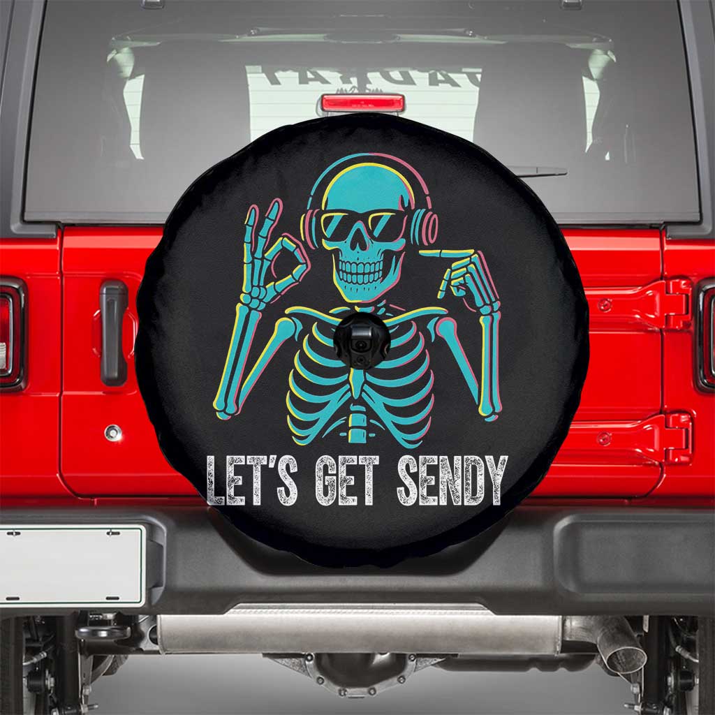 Lets Get Sendy Skeleton Spare Tire Cover Full Send Vibes Glowcore - Wonder Print Shop