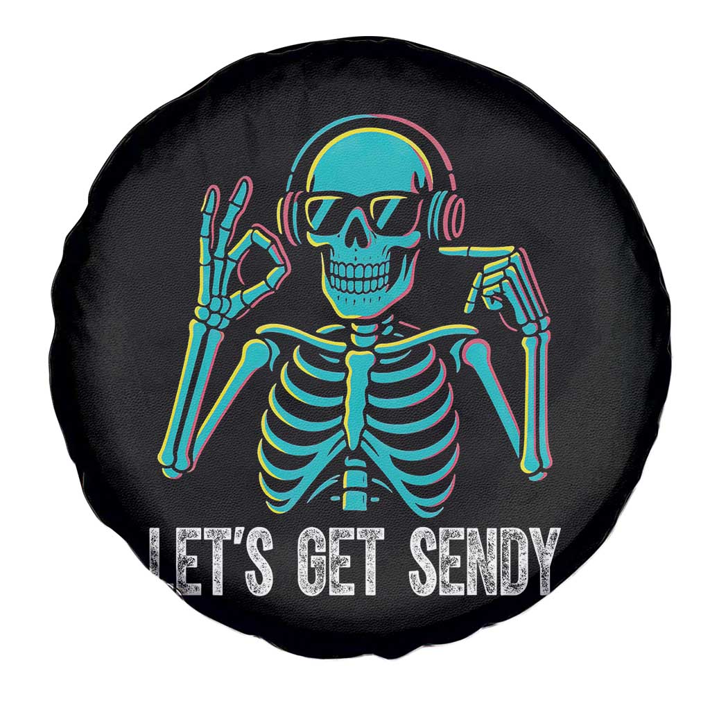 Lets Get Sendy Skeleton Spare Tire Cover Full Send Vibes Glowcore - Wonder Print Shop