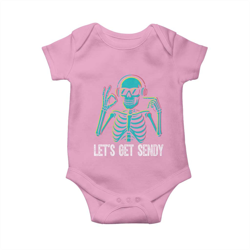Lets Get Sendy Skeleton Baby Onesie Full Send Vibes Glowcore - Wonder Print Shop