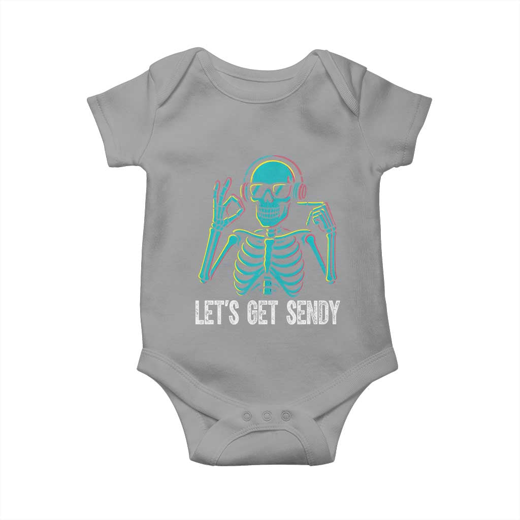 Lets Get Sendy Skeleton Baby Onesie Full Send Vibes Glowcore - Wonder Print Shop