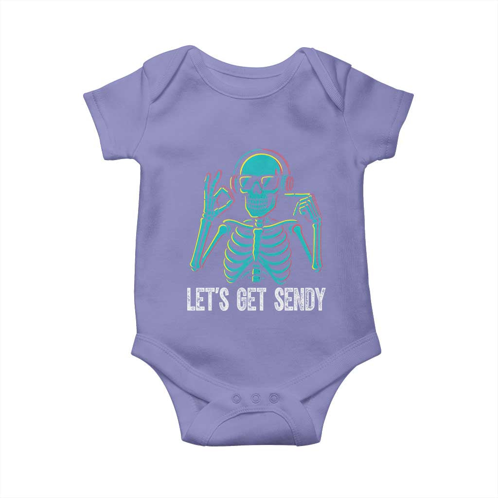 Lets Get Sendy Skeleton Baby Onesie Full Send Vibes Glowcore - Wonder Print Shop