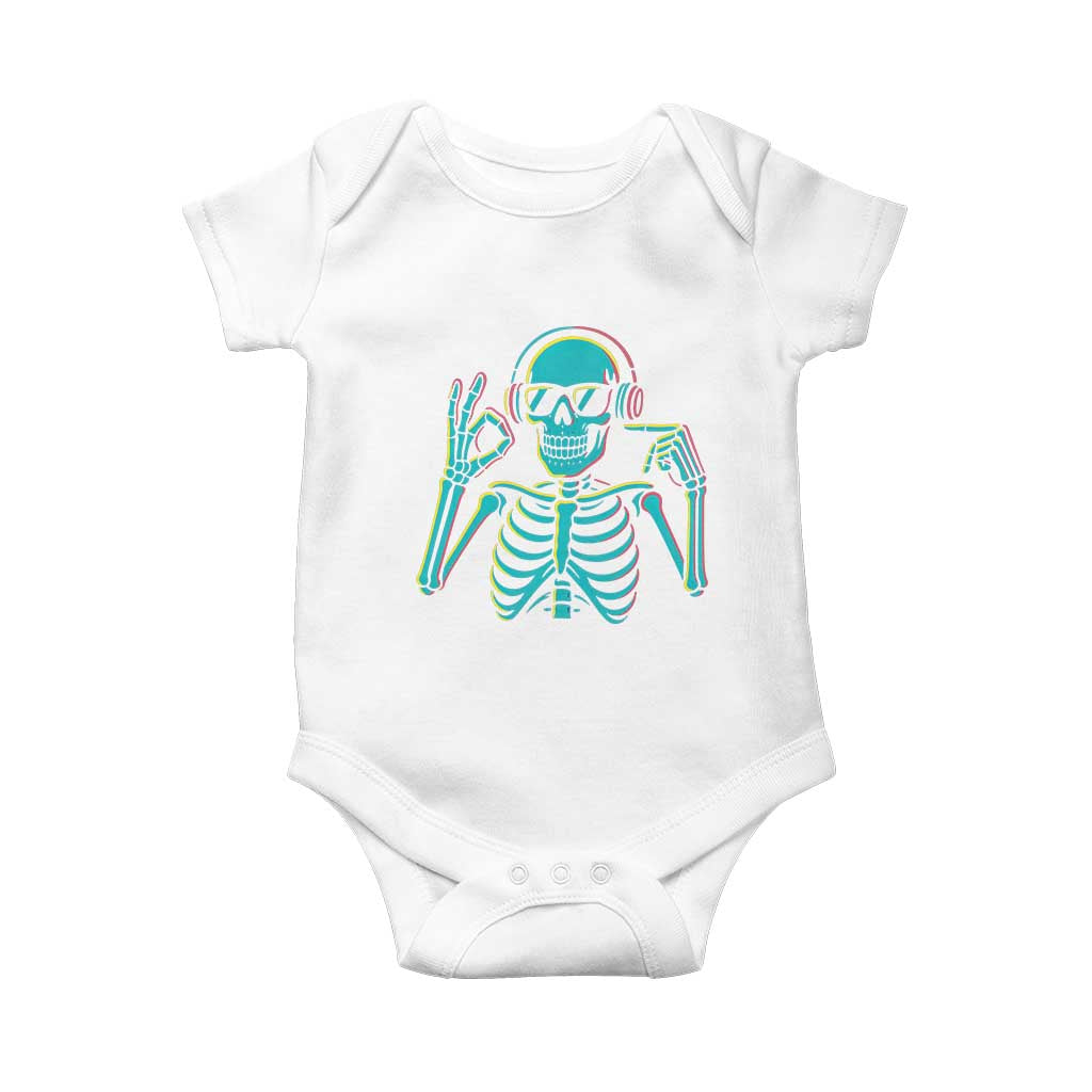Lets Get Sendy Skeleton Baby Onesie Full Send Vibes Glowcore - Wonder Print Shop
