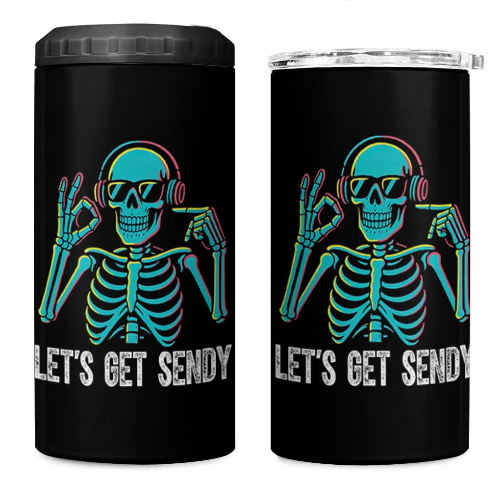Lets Get Sendy Skeleton 4 in 1 Can Cooler Tumbler Full Send Vibes Glowcore - Wonder Print Shop
