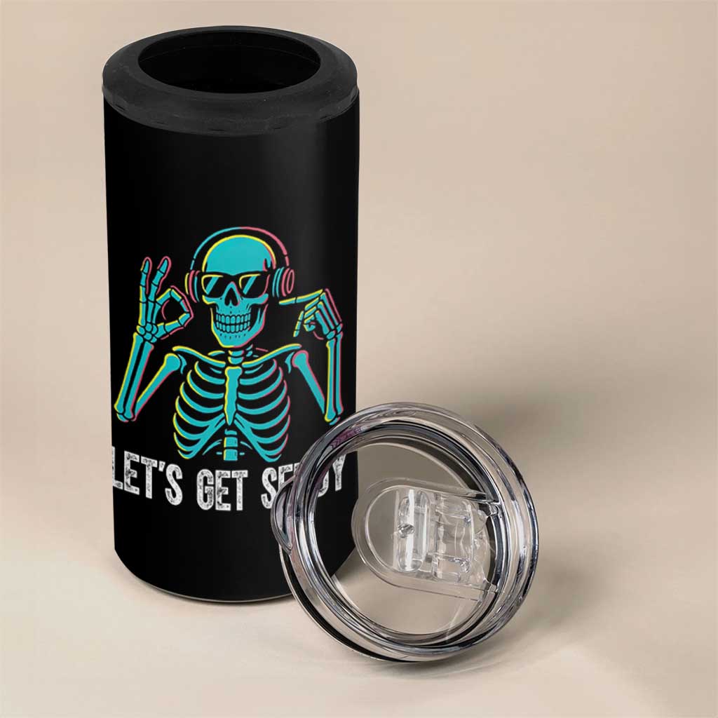 Lets Get Sendy Skeleton 4 in 1 Can Cooler Tumbler Full Send Vibes Glowcore - Wonder Print Shop