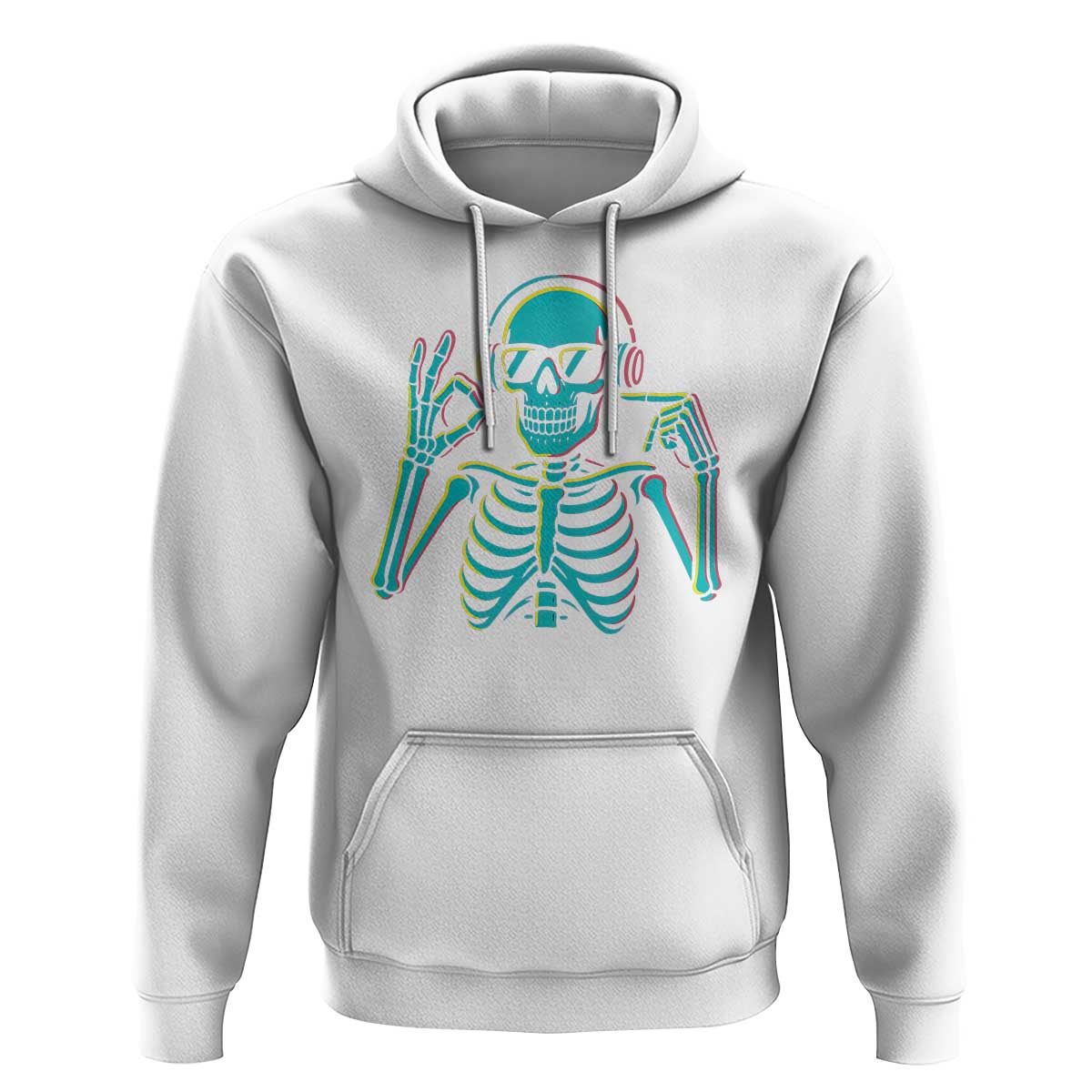 Lets Get Sendy Skeleton Hoodie Full Send Vibes Glowcore - Wonder Print Shop