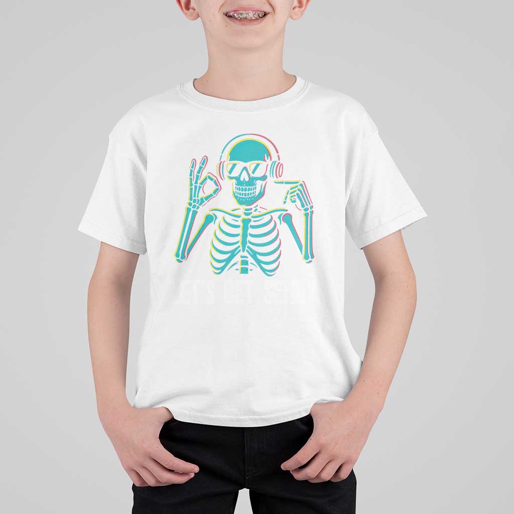 Lets Get Sendy Skeleton T Shirt For Kid Full Send Vibes Glowcore - Wonder Print Shop