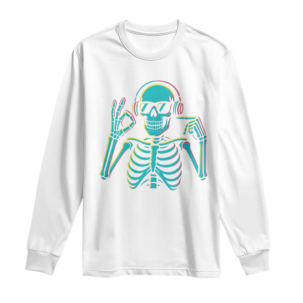 Lets Get Sendy Skeleton Long Sleeve Shirt Full Send Vibes Glowcore - Wonder Print Shop