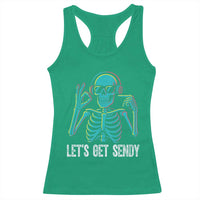 Lets Get Sendy Skeleton Racerback Tank Top Full Send Vibes Glowcore - Wonder Print Shop