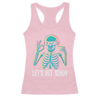 Lets Get Sendy Skeleton Racerback Tank Top Full Send Vibes Glowcore - Wonder Print Shop