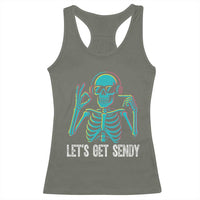 Lets Get Sendy Skeleton Racerback Tank Top Full Send Vibes Glowcore - Wonder Print Shop