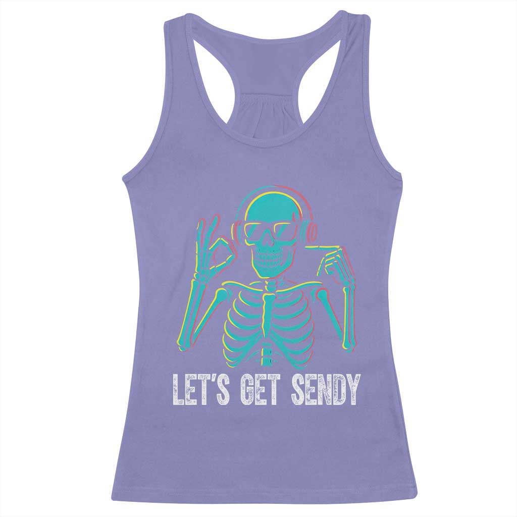 Lets Get Sendy Skeleton Racerback Tank Top Full Send Vibes Glowcore - Wonder Print Shop