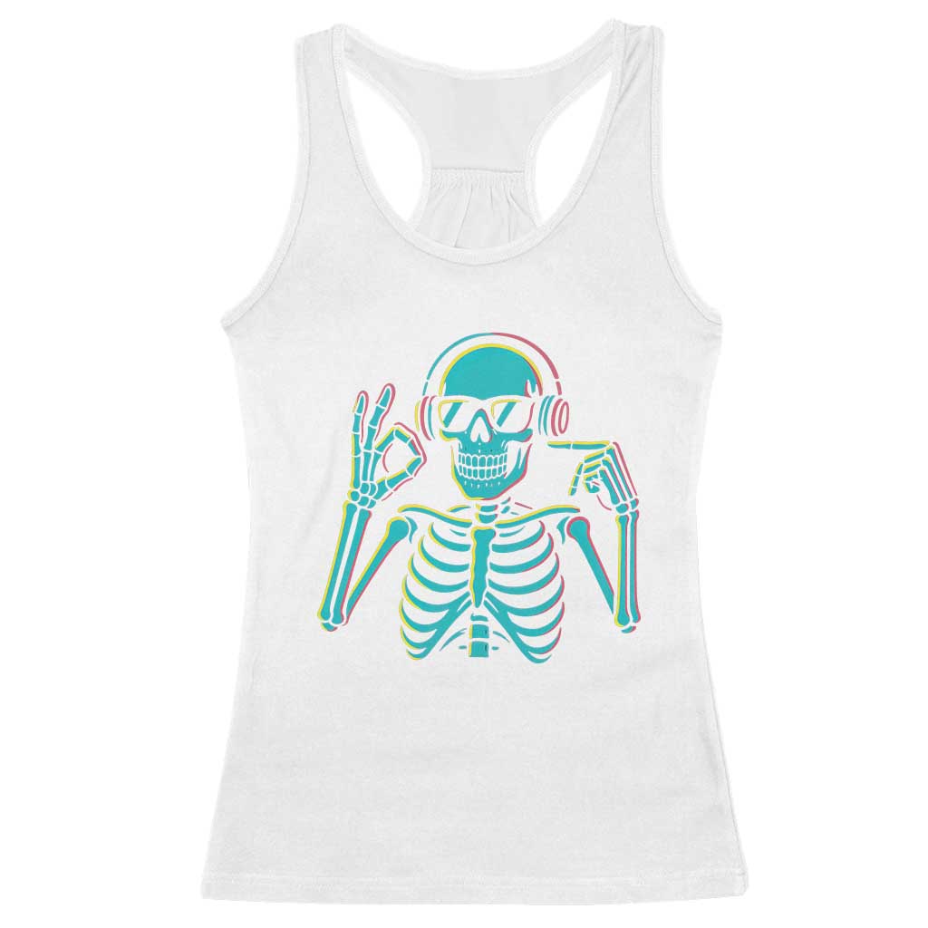 Lets Get Sendy Skeleton Racerback Tank Top Full Send Vibes Glowcore - Wonder Print Shop