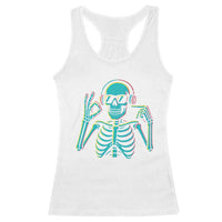 Lets Get Sendy Skeleton Racerback Tank Top Full Send Vibes Glowcore - Wonder Print Shop