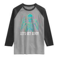 Lets Get Sendy Skeleton Raglan Shirt Full Send Vibes Glowcore - Wonder Print Shop