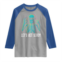 Lets Get Sendy Skeleton Raglan Shirt Full Send Vibes Glowcore - Wonder Print Shop