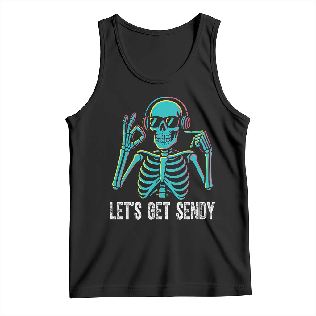 Lets Get Sendy Skeleton Tank Top Full Send Vibes Glowcore - Wonder Print Shop