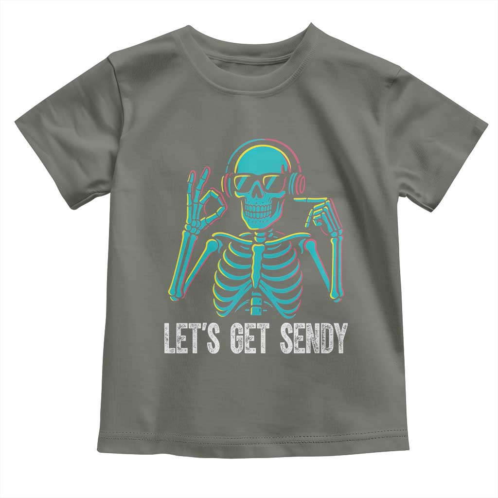 Lets Get Sendy Skeleton Toddler T Shirt Full Send Vibes Glowcore - Wonder Print Shop