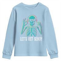 Lets Get Sendy Skeleton Youth Sweatshirt Full Send Vibes Glowcore - Wonder Print Shop